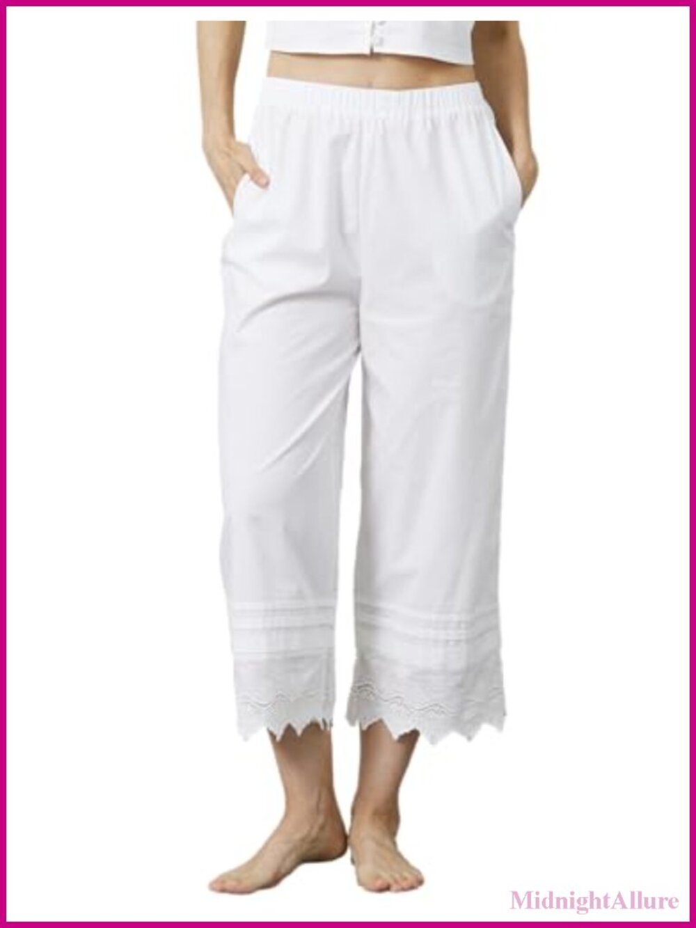 Victorian Lace Trim Cotton Pettipants Slip Pants Under Dress Vintage Pajama